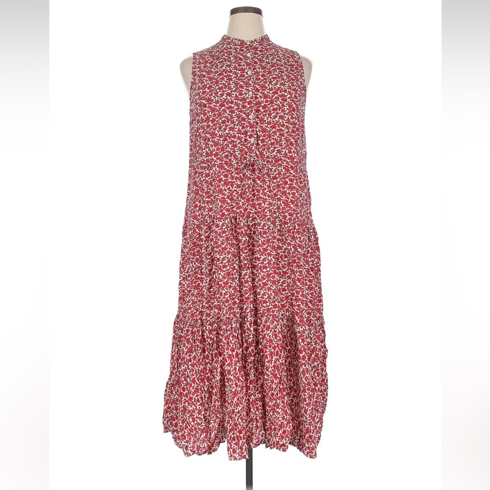 Floral Red Sleeveless Dress